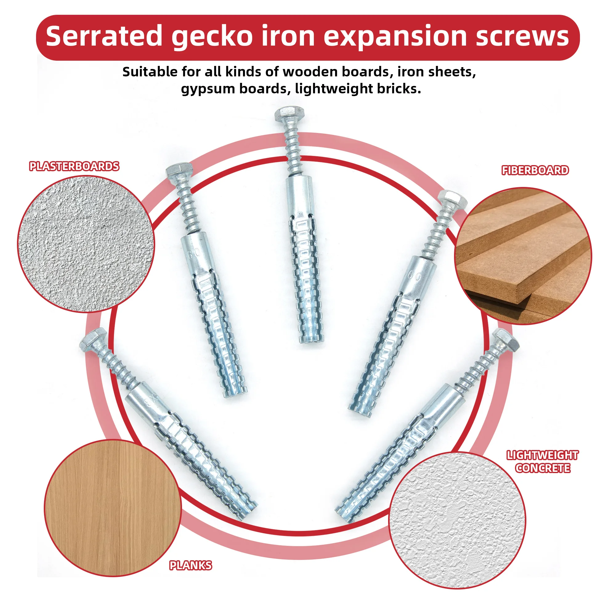 10 Sets Expansion nut Metal Drywall Anchors Screw Bolt nut Thread Jack Jack Fixing Nuts Light Suite Nuts Anchor Bolt