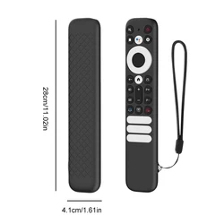 Silicone Protective Remote Control Cover with Lanyard, Anti - Slip Design (Black)
