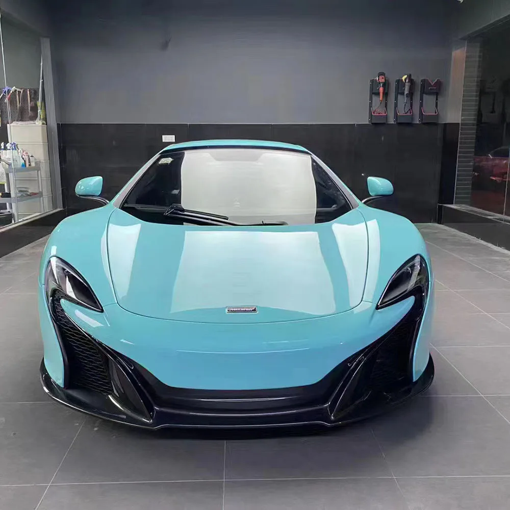 

Size：1.52x18m 5x59ft/Roll PET Tiffy Blue Glossy Crystal Vinyl Car Wrap best car paint protection coating flim