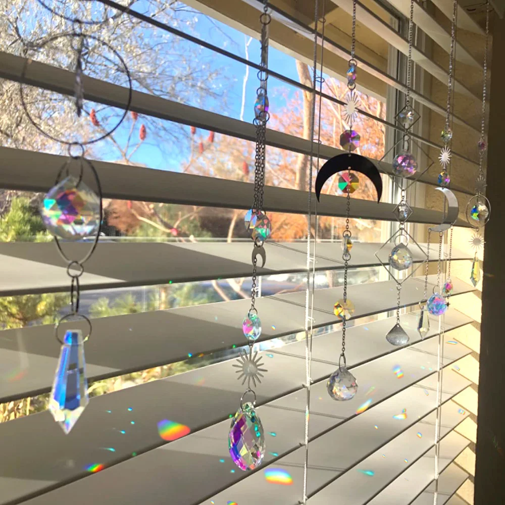 Cristalli Gocce Foglia Prisma AB Vitrail Arcobaleno Acchiappasole Lampadario Gocce Perline di Vetro Colorato Decorazioni per Matrimoni Artigianato Parti di Lampade - Italia