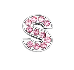 Elegant Pink Rhinestone Slide Letters (S)