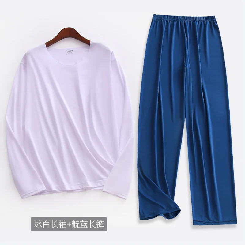 L-5XL Pyjamas Homme Plus Größe Männer Pyjamas Set Neue Frühling Sommer Hause Kleidung Herbst Nachtwäsche Mann Nachtwäsche Pijamas De Hombre – Detail 8