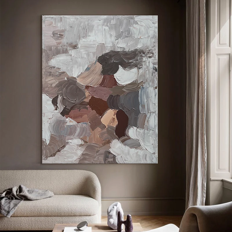 

Modern Exquisite 100% Hand Painted Abstract Oil Painting Canvas Living Room Wall Art Abstract Decorative Painting Frameless Free
