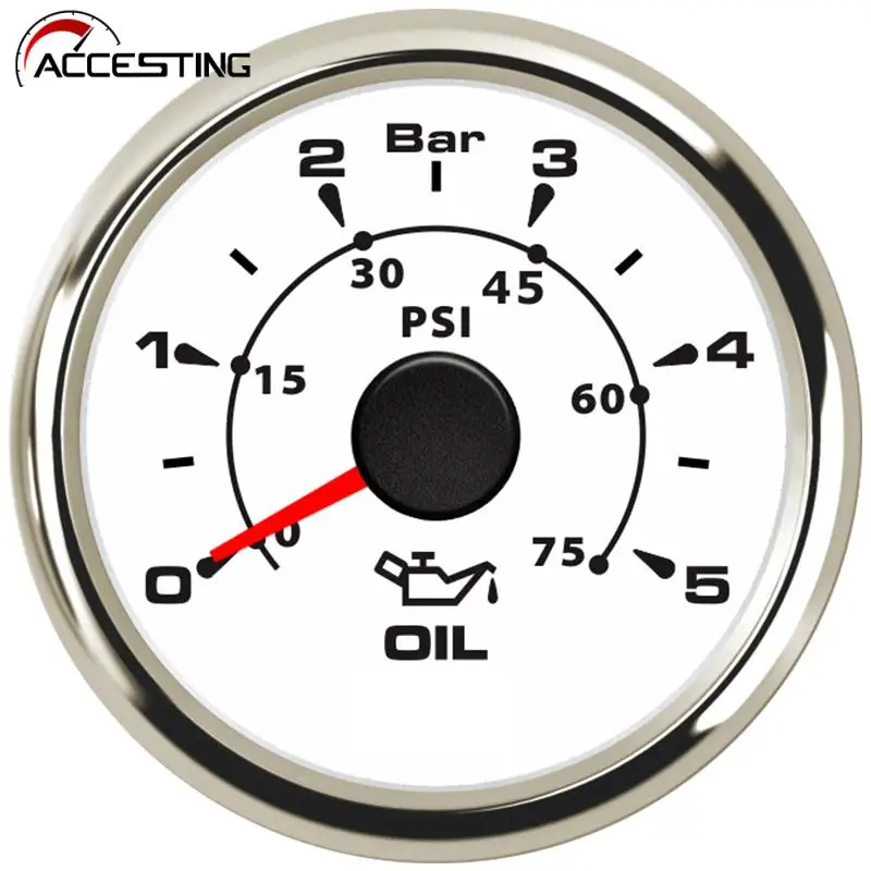 52mm Pointer Oil Pressure Gauges 05bar Waterproof Oil Pressure Meters