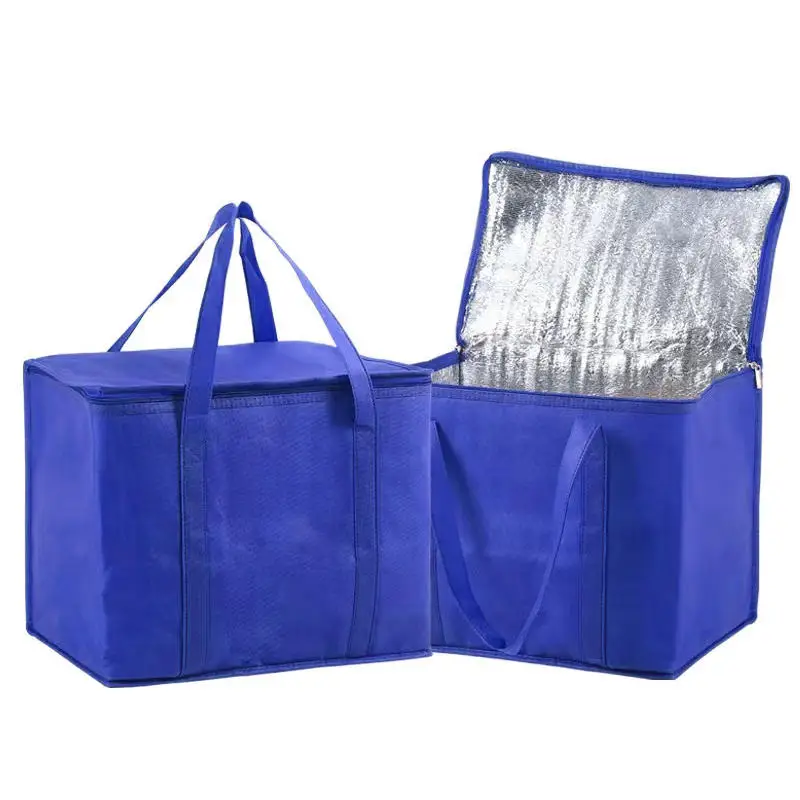 Foldable Insulated Reusable Soft Cooler Bag with Large Capacity for Hot and Cold Food Delivery