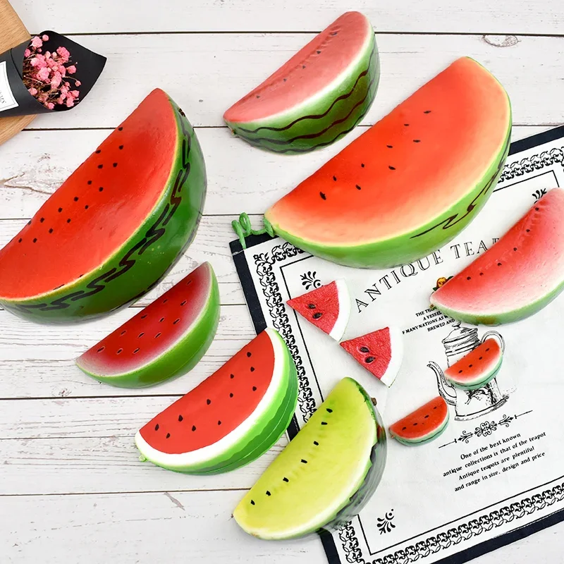 Plastic Simulation Watermelon Artificial Creative Fake Fruit Decor Craft Food Photography Props Children Early Education Gifts