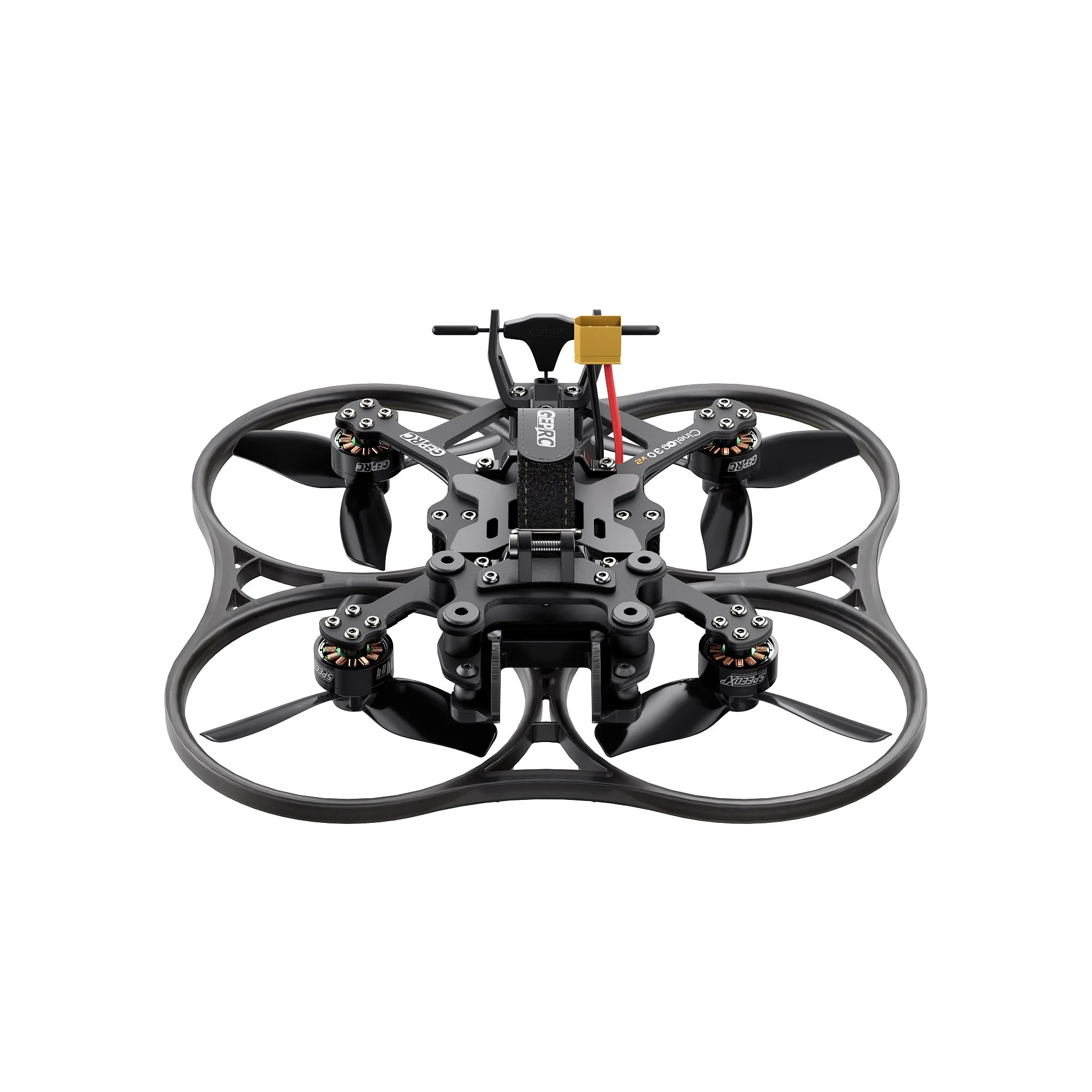 Détail du drone FPV WTFPV V3/V2 PNP ELRS TBS RX avec récepteur ELRS et connecteurs, équipement de course.