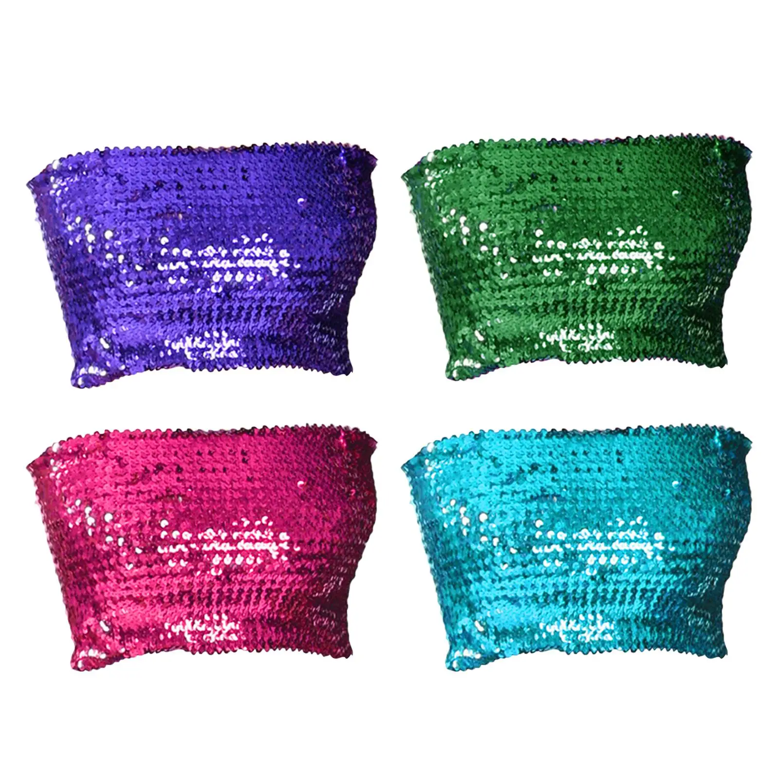 

Belly Dance Bra Top Festival Strapless High Elastic Tops Glitter Dance Nightclub Casual Clubwear Sequin Tube Top for Women
