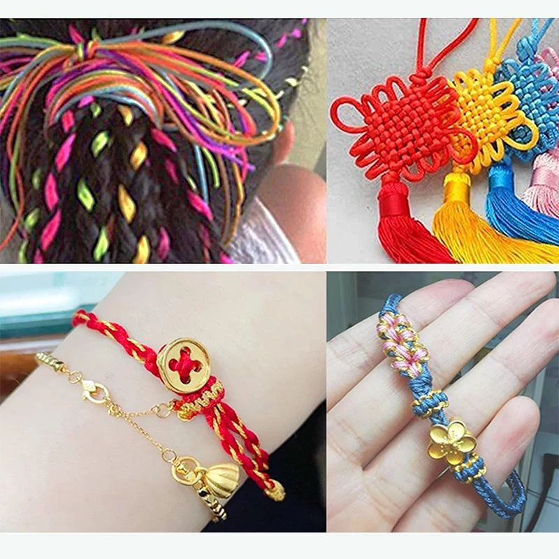 Bulk Nylon Satin Cord for DIY Knotting and Jewelry Making - 1.5mm Thickness
