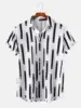 2024 New Hawaiian Men's Shirt Summer Short Sleeve Printed Thin Beach Striped Casual 1