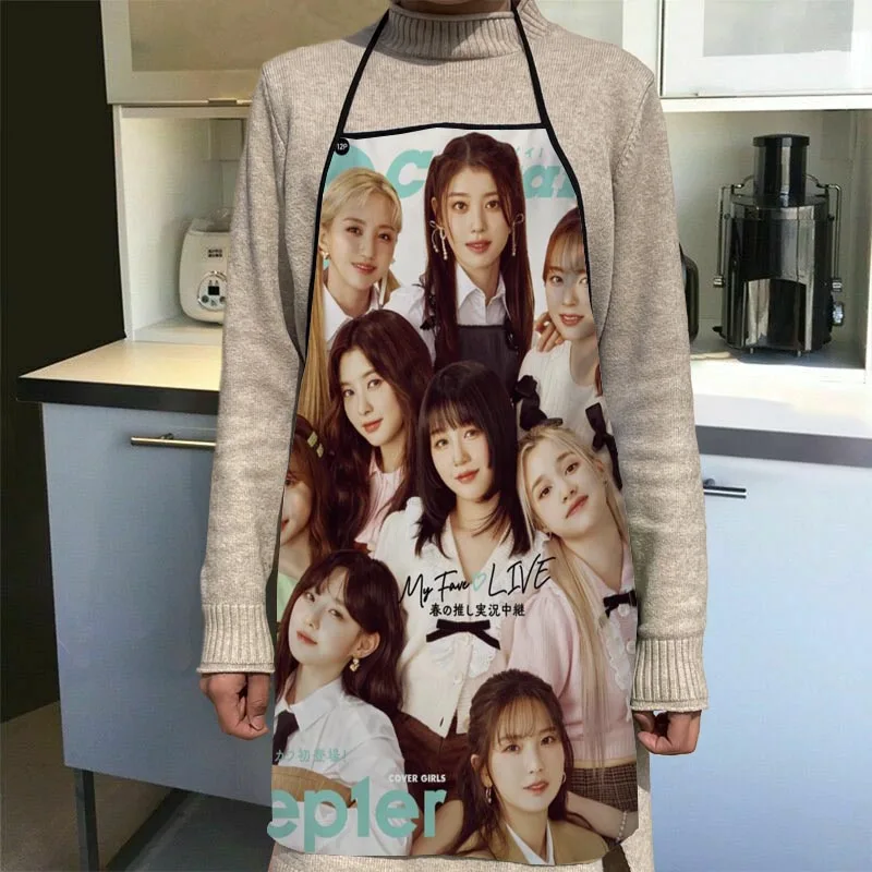 

Kpop Kep1er Apron Kitchen Aprons For Women Oxford Fabric Cleaning Pinafore Home Cooking Accessories Apron New Arrival 0425