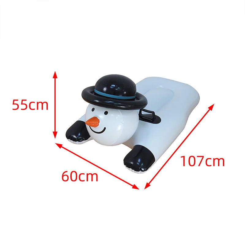 Snow Snowman Inflatable Thick Reusable Tube Lovely Sled Sport Circle Wear-resistant Cold-resistant Handle Outdoor