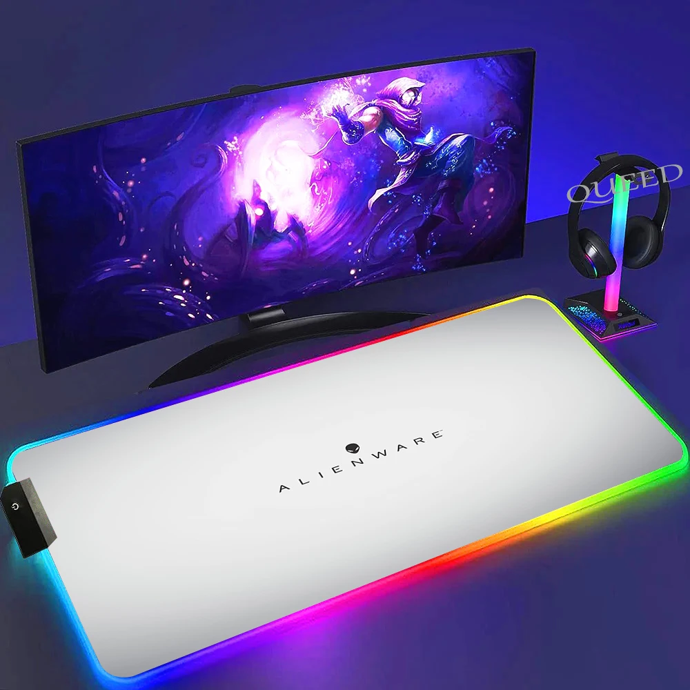 Luminescence RGB Black Large Gaming Mouse Pad - Colorful Desk Mat