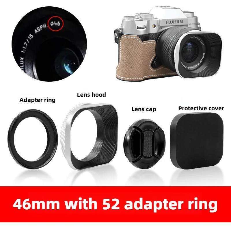 Aluminum Alloy Metal Square Lens Hood Lens Protector