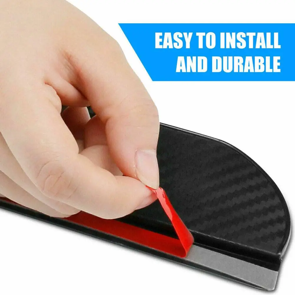 2pcs Car Side Rear View Mirror Rain Eyebrow Visor Carbon Fiber Look Sun Shade Snow Guard Weather Shield Cover Auto Accessories