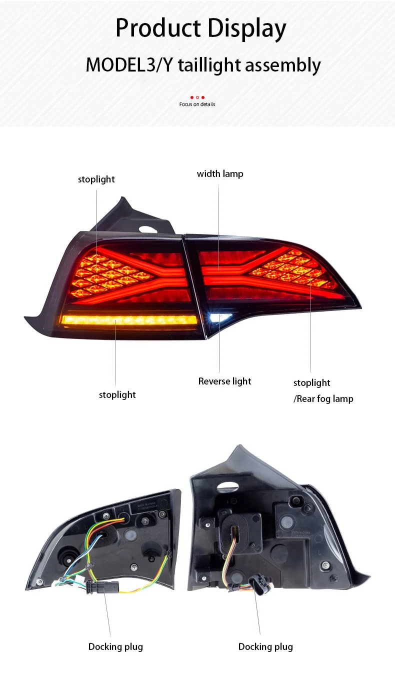 Taillights For 2017 18 19 20 21 2022 Tesla Model 3 and Model Y RGB Car Start Up