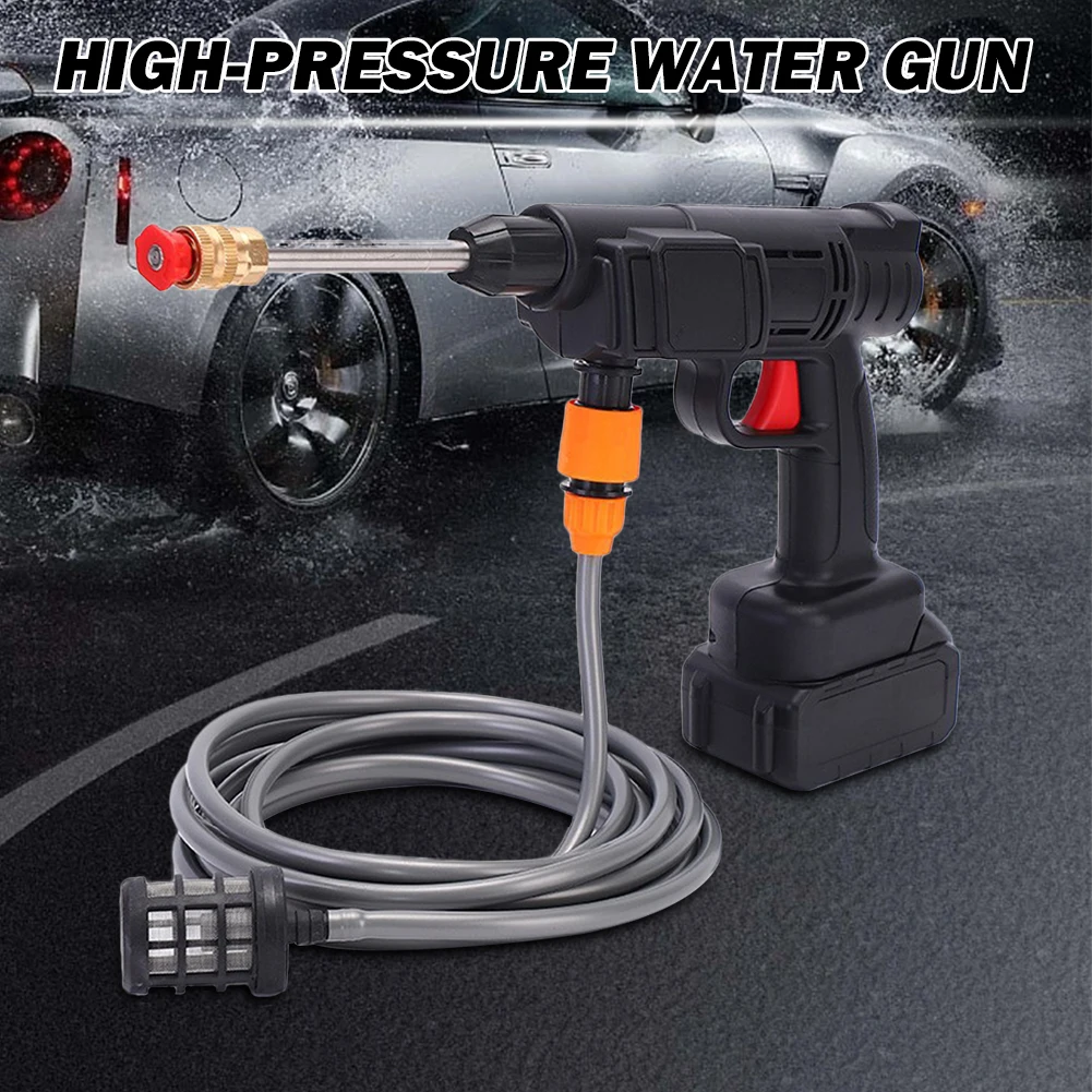 High Pressure Portable Car Washer 200W 12V-21V Garden Watering Gun Wireless Removable Accessories for Car Home Cleaning 2