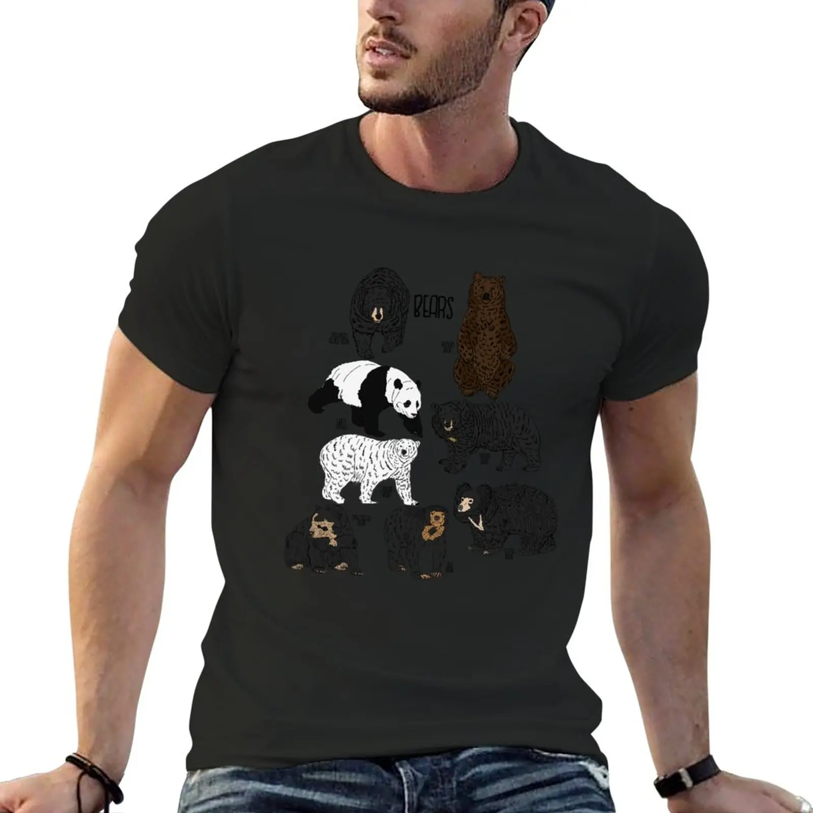 

Bears T-Shirt summer top vintage t shirt plain t-shirt Short t-shirt mens graphic t-shirts pack