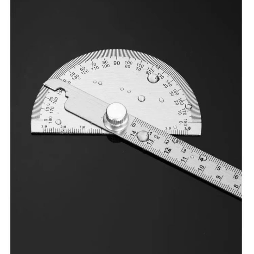 140mm Stainless Steel 180 Protractor Angle Meter Measuring Ruler Rotary Mechanic Tool Ruler Protractor