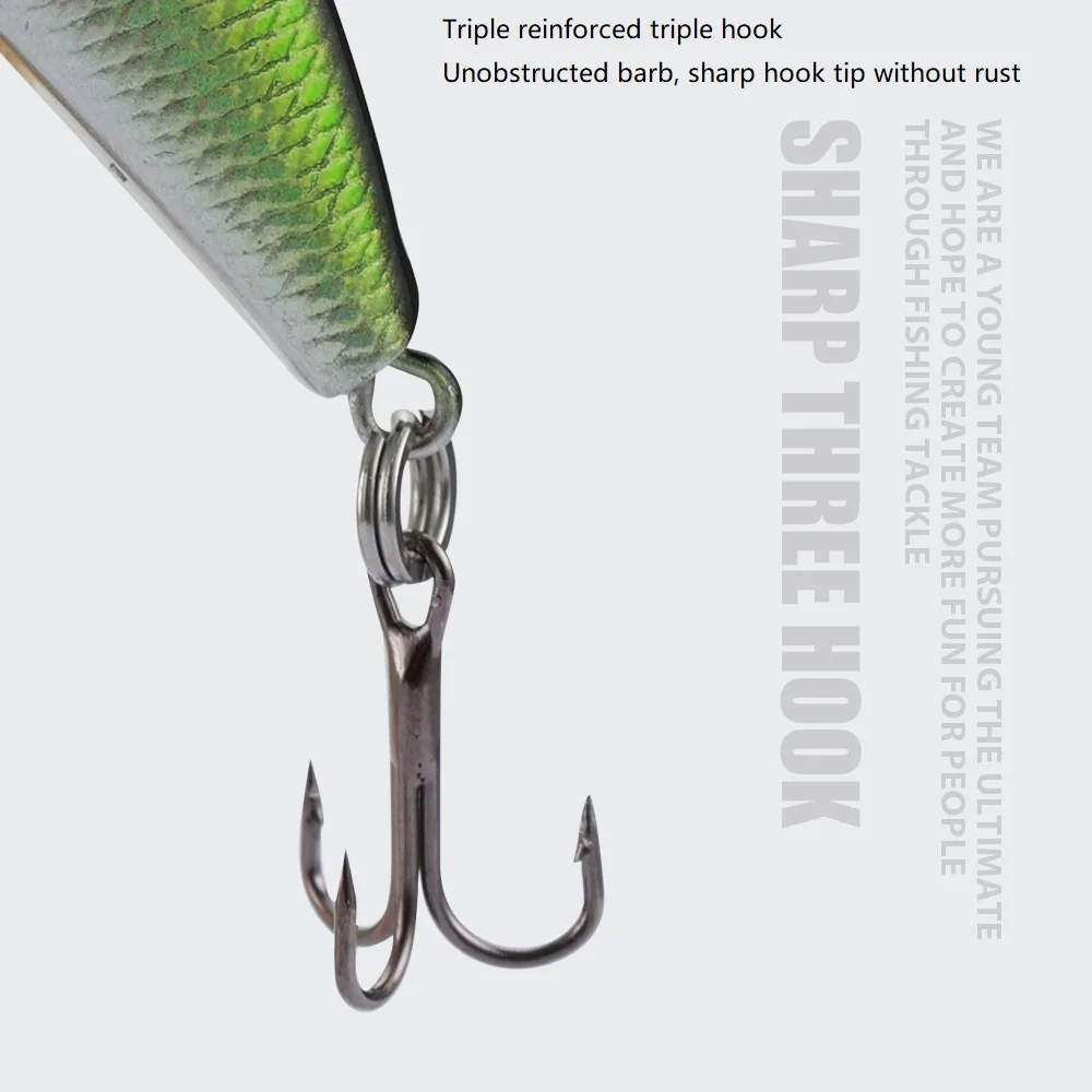 Minnow Fishing Lure 55mm/5.5g Sinking Wobbler Jig Hard Bait 3D Eyes Treble Hook bass Pesca SwimBait Fishing Tackle 1pcs