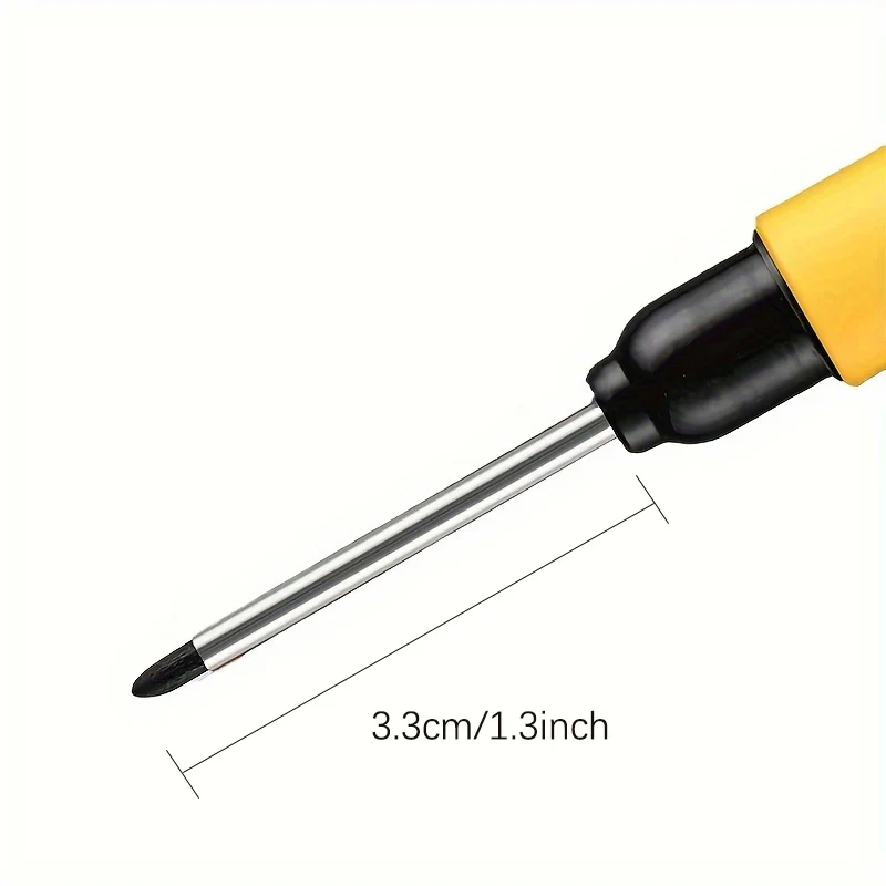 33mm Long Head Marking Pen Red Blue Black Long Head Marking Pen Woodworking Deep Hole Waterproof Tool 6Pcs/set