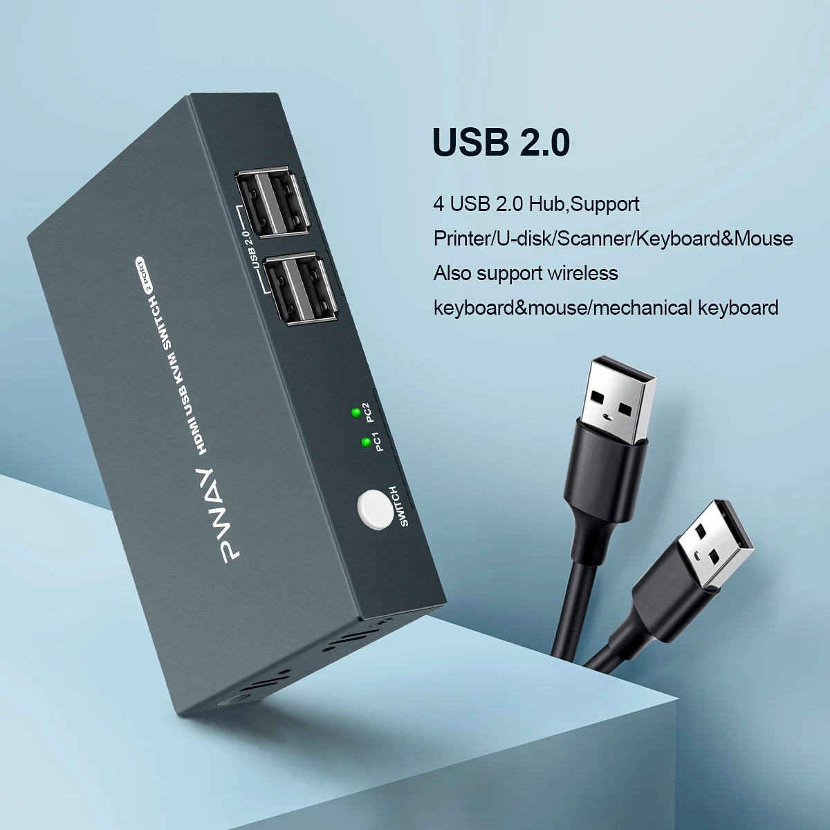 ǻ 4K Kvm HDMI ġ 2   USB 2.0 ó, 2  1  ġ, ÷ Ʈ 1  2 Ʈ, 4K 30hz