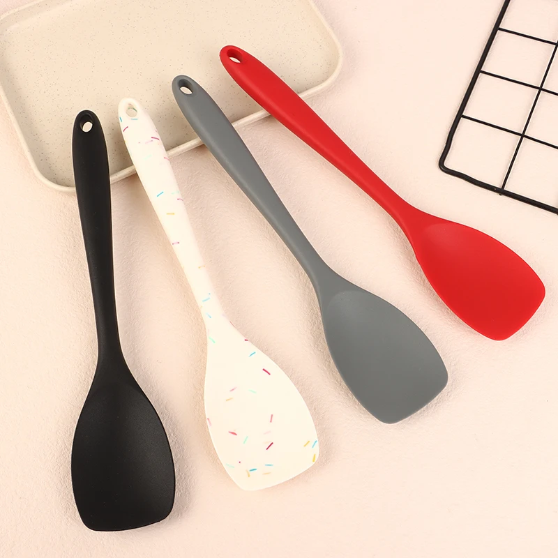 Food Grade Silicone Spoon Spatula Heat Resistant Cooking Spoon Nonstick Baking Scraper Stirring Scooping Salad Mixing Spoon 1