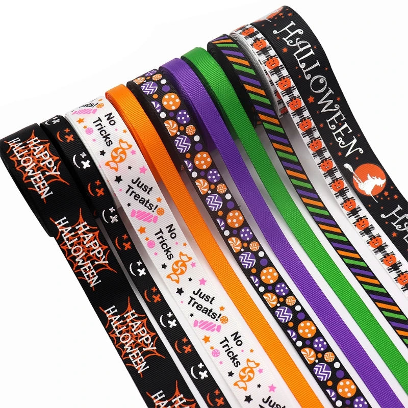 

Wide Halloween Ribbon for Gifts Package Wrapping Hair Bow Clip Accessory