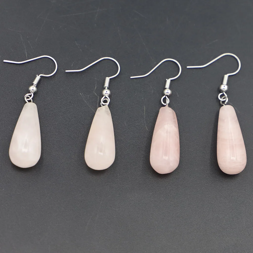 Natural Opal Long Round Drop Earrings Fashion OL Wind Creative Ear Hook Simple Temperament Trend Versatile Women's Jewelry 5pair