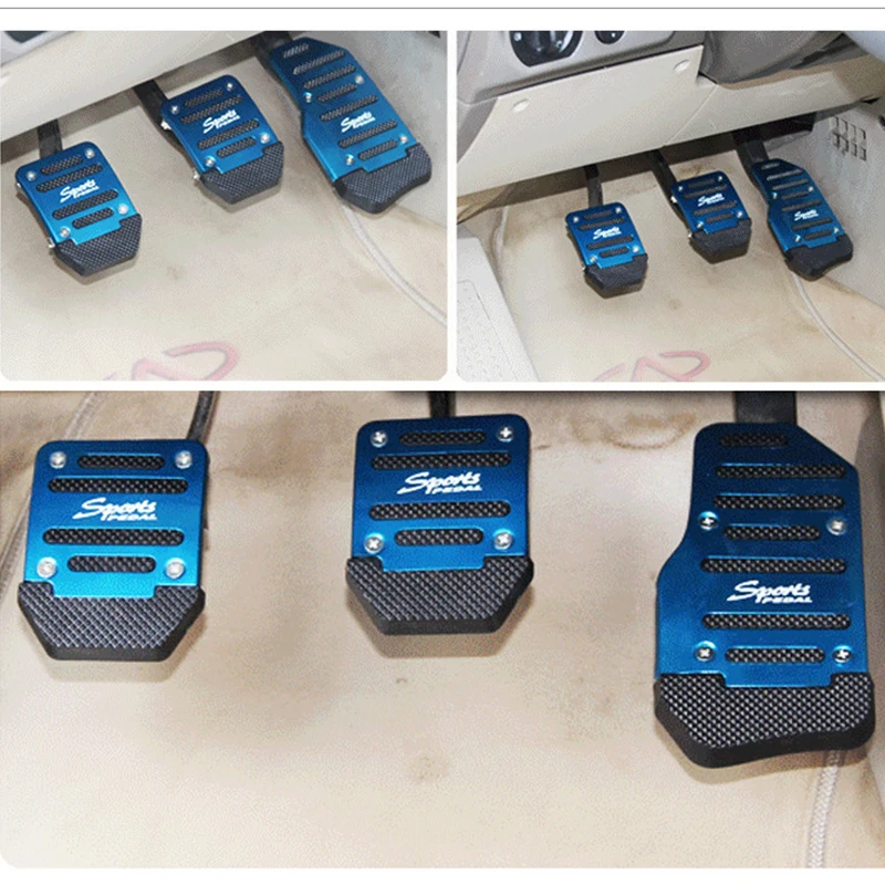 Aluminum Automatic Transmission Car Pedal Cover Universal Brake Fuel Gas Foot Pad Set Kit Non-Slip Tools
