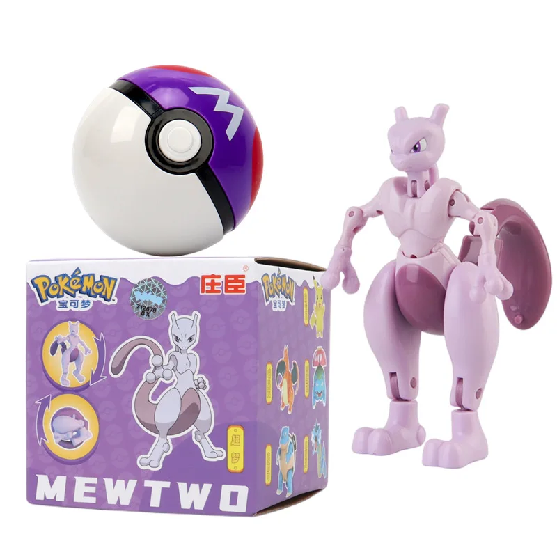 thumbnail image 1 of Figura de acción de Pokémon Ball en caja de juguete original, monstruo de bolsillo Pikachu, Charmander y Mewtwo, modelo de anime, juguetes para niños, 1 of 5