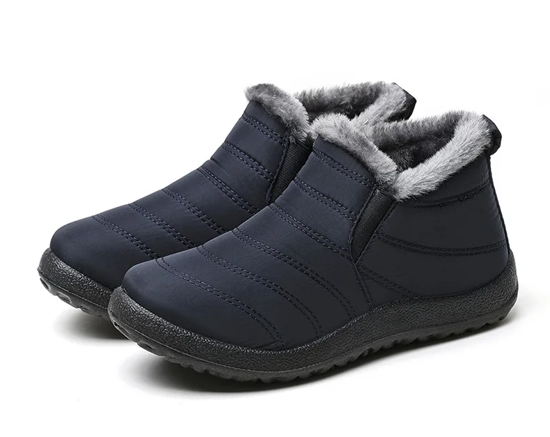Männer Stiefel Schwarz Blau Winter Schuhe Für Mann Wasserdichte Schnee Stiefel Knöchel Winter Stiefel Für Männer Pelz Schuhe Kampf Botas Para Hombre – Detail 6