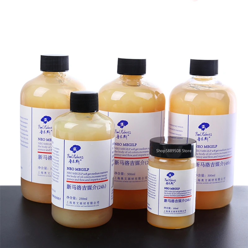 Paul Rubens NEO MEGILP Oil Painting Alkyd Resin Mediator Overcoat Solvent Glazing Toning Oil 100ml 250ml Painting Drier