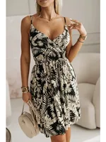 New Fashion Women's  Summer Wrap Pleated Dresses Ladies Floral Print Sexy Spaghetti Strap Sling DressBeach Dress A Line Sundress - Image 3