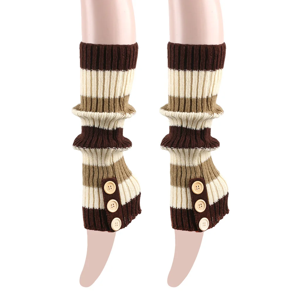 Warme Socken Frauen Beinlinge Stricken Knopf Socken Lange Stiefel Abdeckungen Wolle Herbst Winter Strümpfe Lose Socken Fuß Wärmer Jk Socken – Detail 7