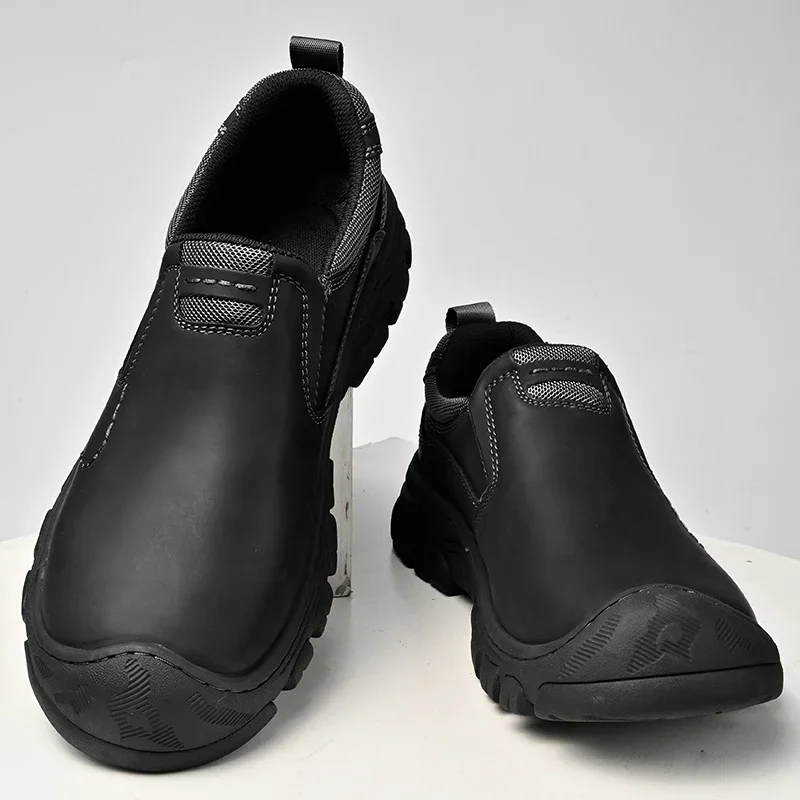 Men's Handmade Outdoor Hiking Shoes Fashion Soft Classic Driving Footwear Non-slip Walking Shoes Genuine Leather Casual Loafers 6
