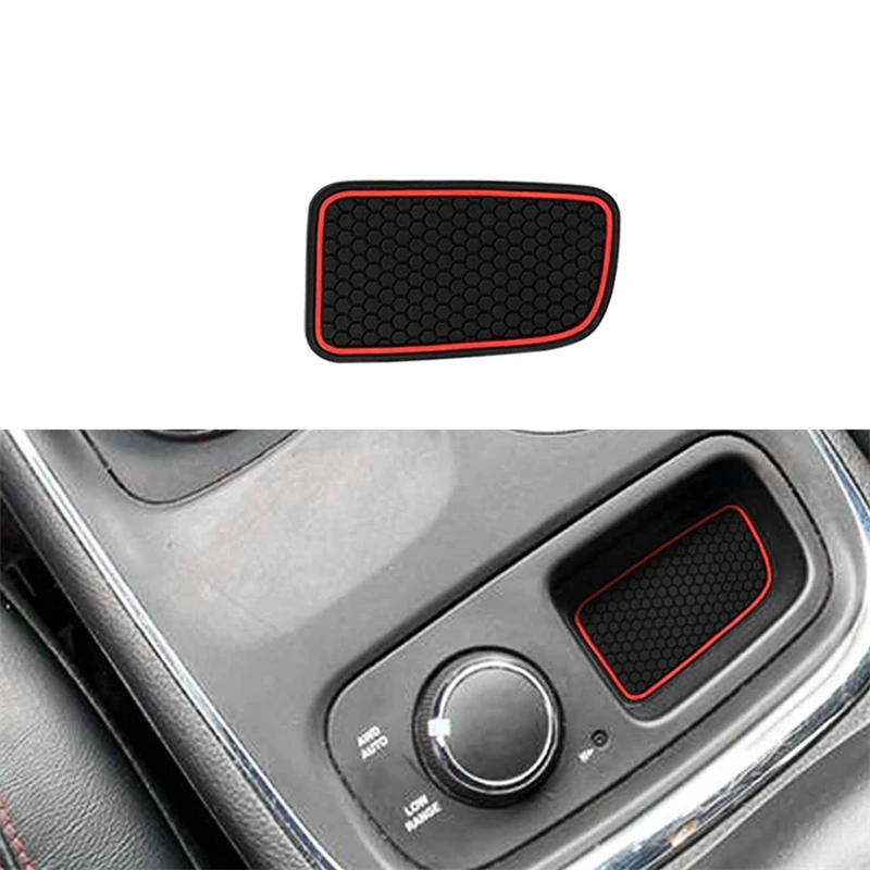 5Pcs Car Cup Holder Mat Insert Coaster Anti-slip Pad for Dodge Durango 2014 2015 2016 2017 2018 2019 2020 Interior Car Styling 4