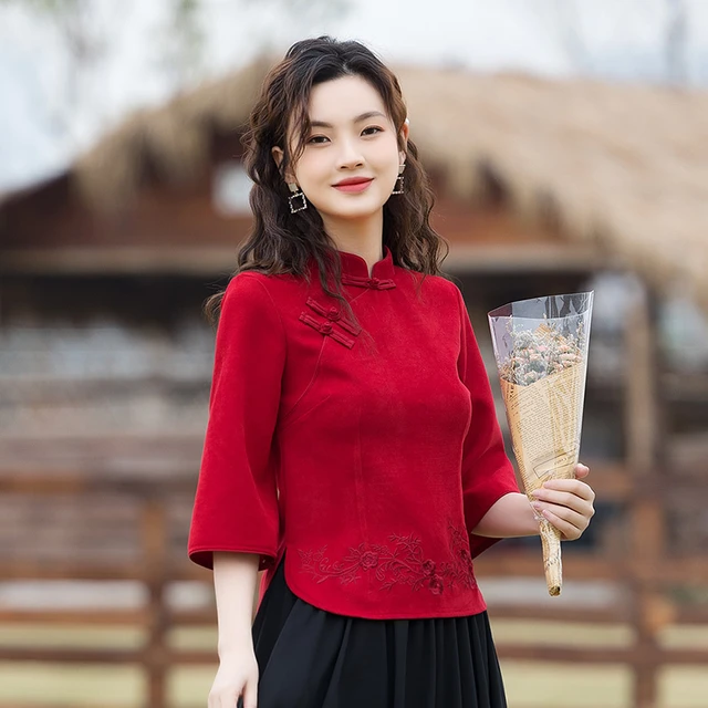 Camicette donna eleganti e giovanili vestito nazionale Tang moda Cheongsam  Top tradizionale camicia cinese abbigliamento donna in stile cinese -  AliExpress