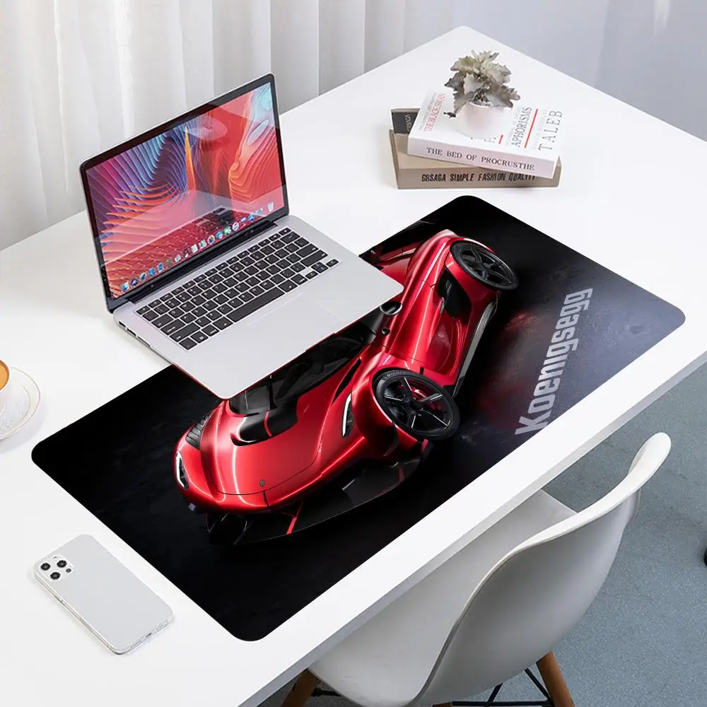 Koenigsegg Aesthetic Luxury Mouse Pad Large Anime Desk Mat Luxury Desktop Cartoon Gaming Gamer Keyboard Office Computer Cushion