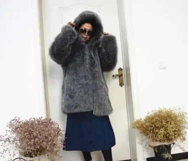 Tao Ting Li Na Women New Faux Fox Fur Coat