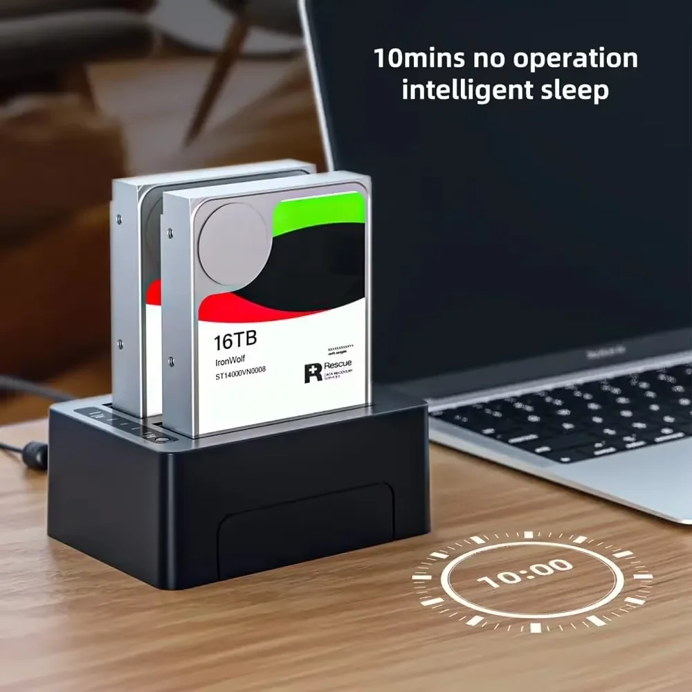 MAIWO 듀얼 베이 하드 드라이브 도킹 스테이션 2.5/3.5인치 HDD 케이스 SATA to USB 3.0 HDD 인클로저 (2.5인치, 3.5인치용 오프라인 복제 기능 포함)