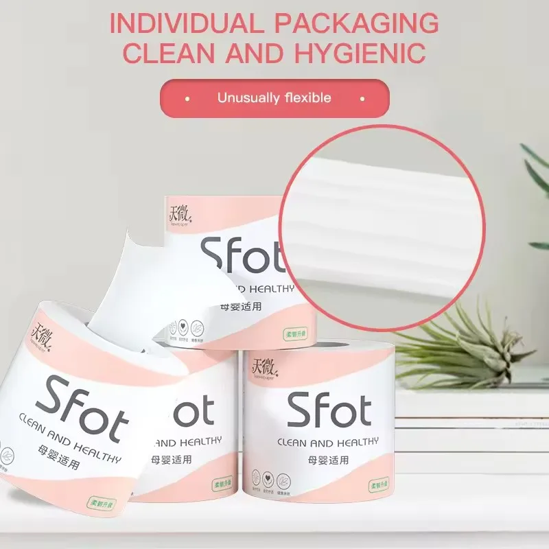Household Paper Towels Roll Paper Five Layers Thickened Core Roll Toilet 6Rolls