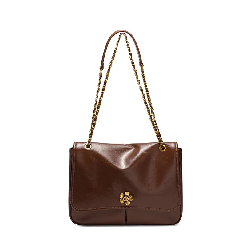 

Cowhide Chain Tote Bag Women's Shoulder Underarm Bag Large Capacity Crossbody Bag