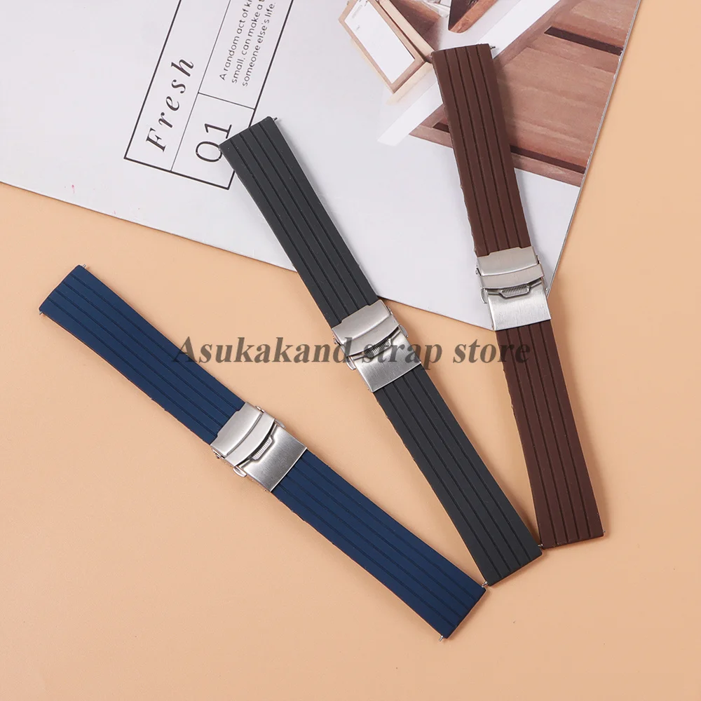 Silicone Quick Release Diving Sport Watchband with Metal Buckle