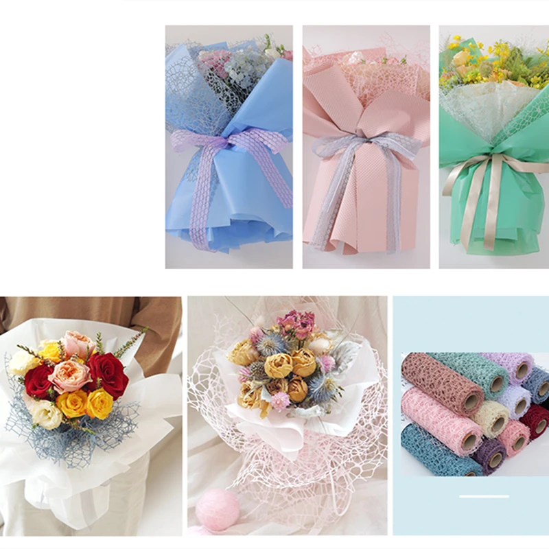 5 Yard Korean Flower Wrapping Paper Roll Bouquet Material Gauze Handmade  Rose Gauze Flower Wrapping Shop Packaging Material