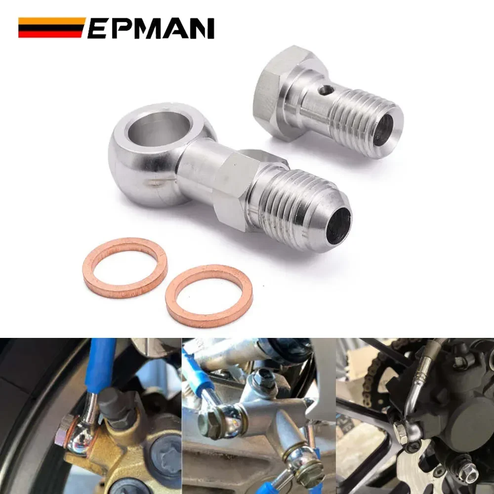 Kit De Pernos Banjo De Acero Inoxidable 4AN A 1/8" NPT - Con Arandelas De Latón, Para Conexiones De Tuberías