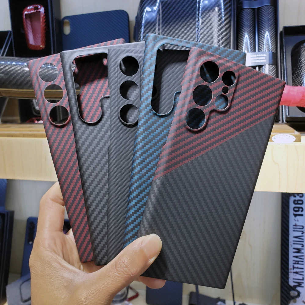 silicone case for samsung Ultra Real Thin Carbon Fiber Phone Case for Samsung Galaxy S22 Ultra Aramid Fiber Camera Protection Slim Cover for SM-S908 6.8" kawaii samsung cases