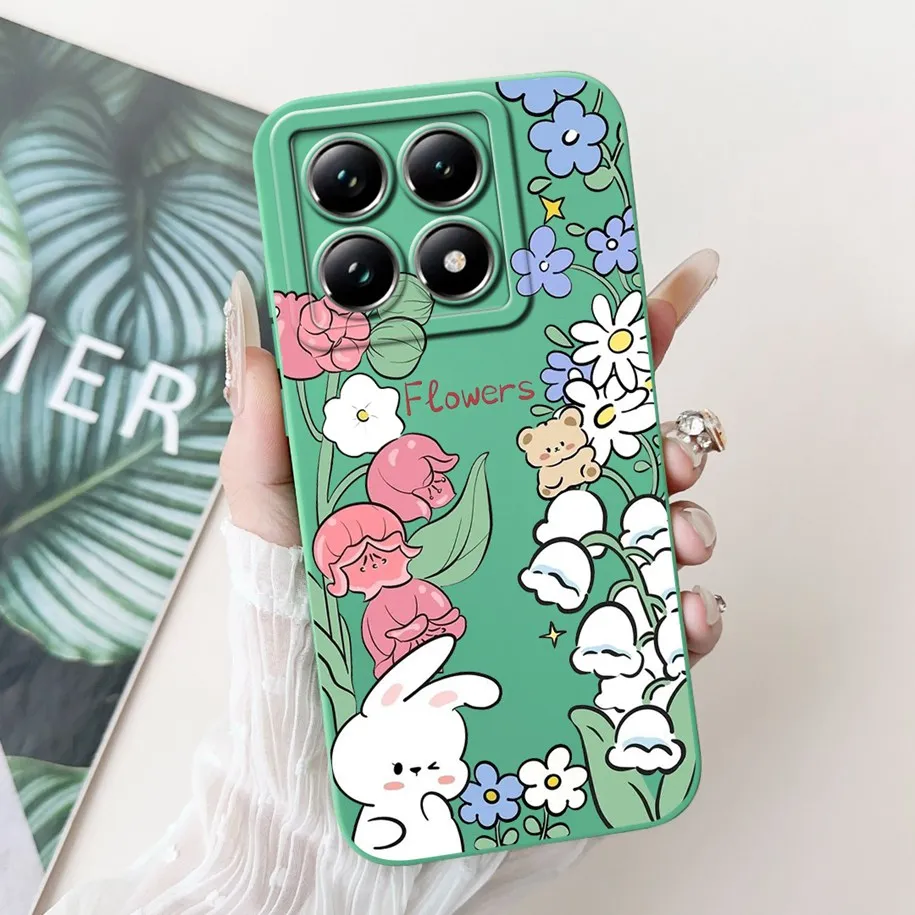 Popular Flower Design Soft Silicone Frosted Case with Camera Lens Protection