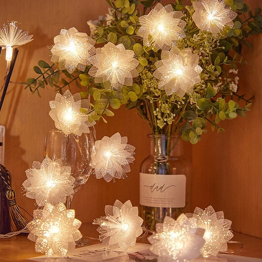 2/3M LED Fiber Optic Fairy Light Battery-operated Garland Christmas Decoration Party New Year's Decor Artificial Flowers Festoon — view 4