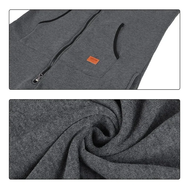 Mens Onesie Jumpsuit Pajamas Long Sleeve Sweatpants Pure Color Splicing Autumn Winter Casual Hoodie Male Zipper Jumpsuit men bodysuits,men jumpsuits